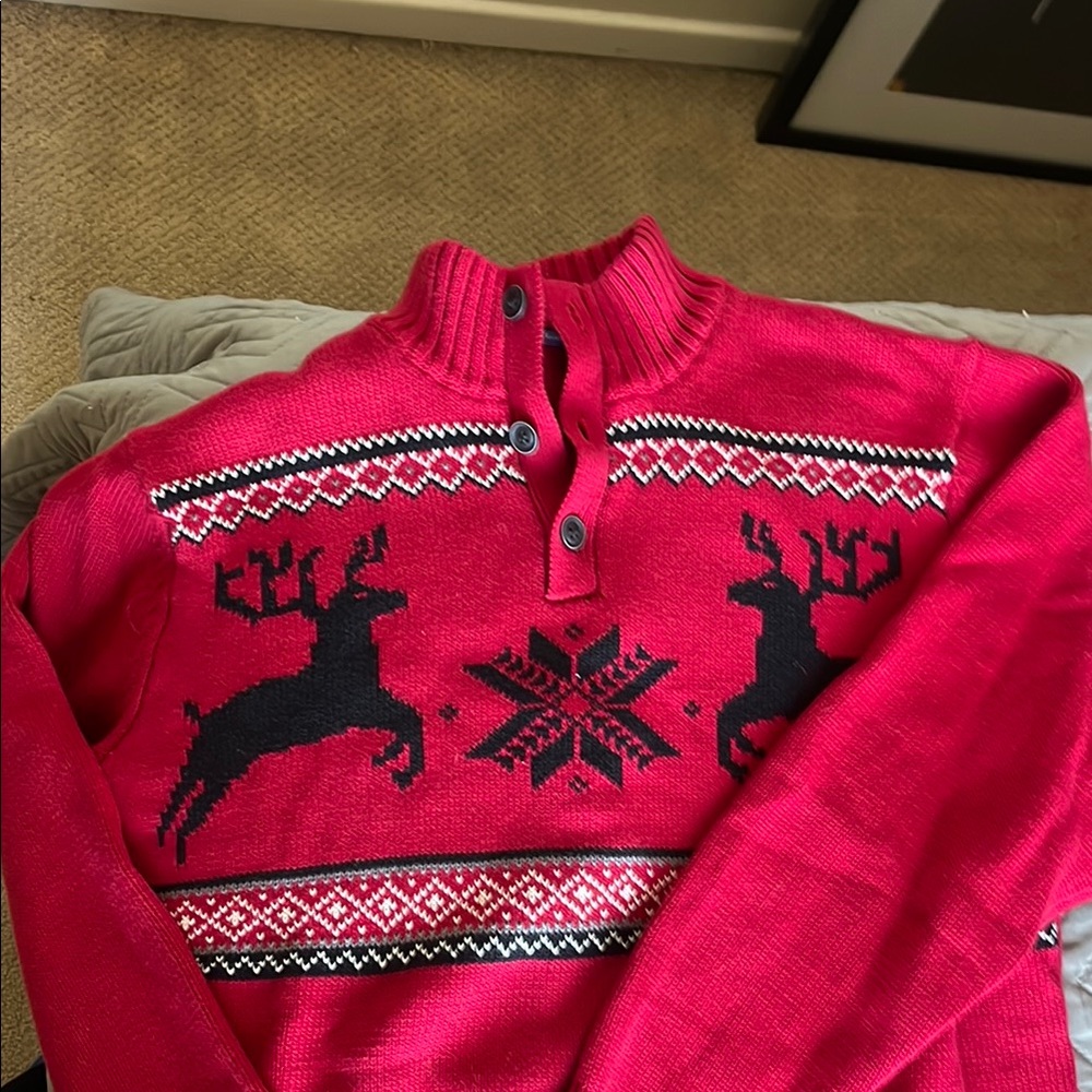 Alan Flusser Red Reindeer Sweater